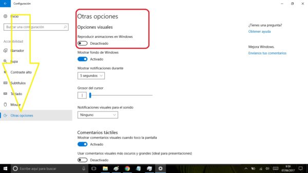 Un truco sencillo para mejorar el rendimiento de Windows 10 6 animaciones windows 10