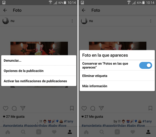 instagram eliminar etiquetas