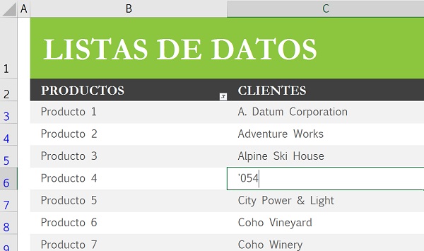 Introducir número cero Excel