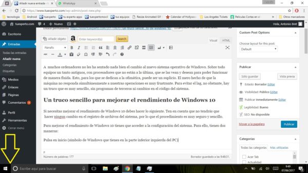 Un truco sencillo para mejorar el rendimiento de Windows 10 2 menu inicio windows 10