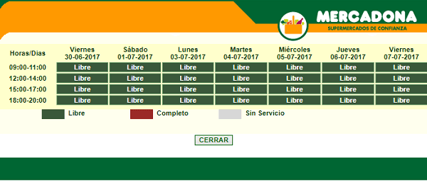 mercadona horarios