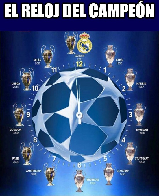 Real Madrid Campeón Champions League Reloj