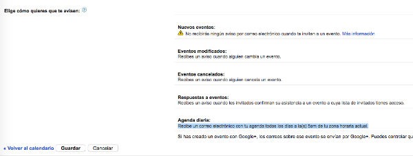 Agenda diaria Google Calendar