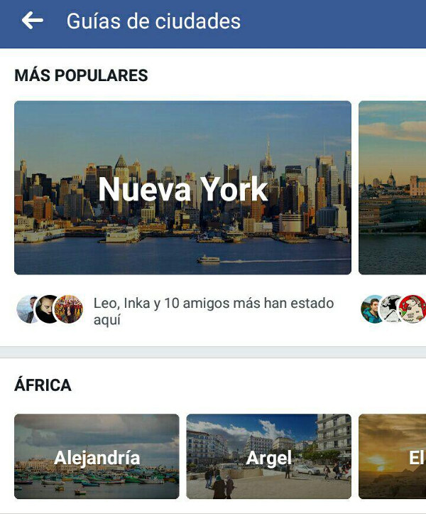 Trucos Facebook - Guia de ciudades