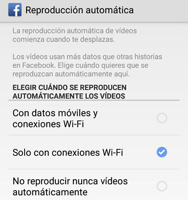 Trucos Facebook reproduccion automatica videos