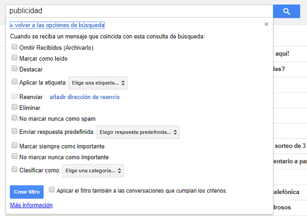 filtros gmail