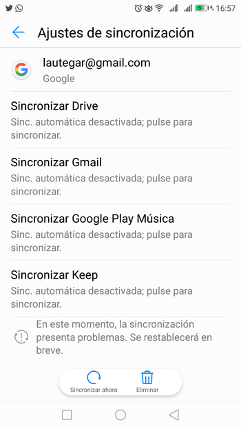gmail app sincronizacion