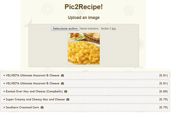 Crean un programa capaz de traducir fotos de comida en recetas 2 pic2recipe