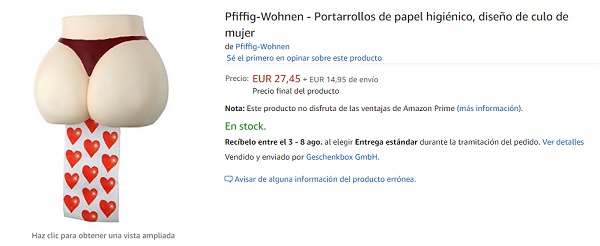 portarrollos con forma de culo de mujer