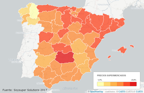sitios de España más caros para hacer la compra online