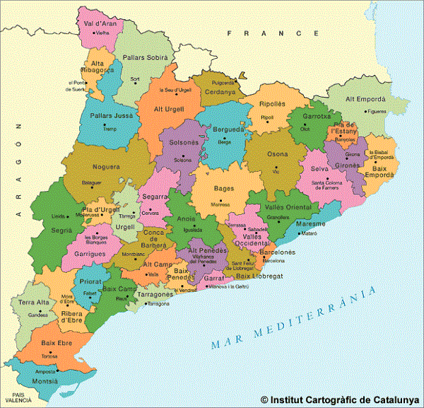 Mapa de Catalunya, más de 100 imágenes para descargar e imprimir