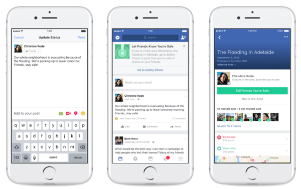 Facebook lanza una pestaña permanente para avisos de emergencia