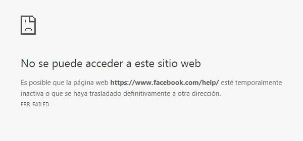 Facebook está caí­do en todo el mundo chrome