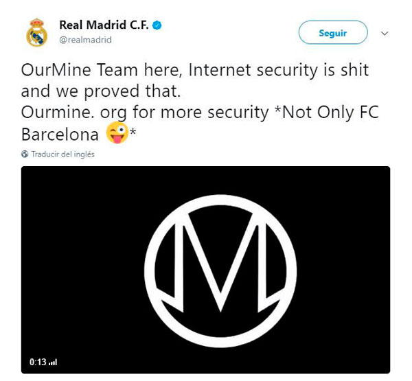 Hackean el Twitter del Real Madrid para anunciar el fichaje de Messi mensaje hackers