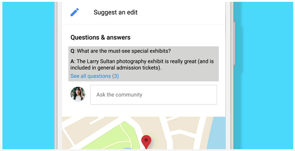 google maps sección preguntas