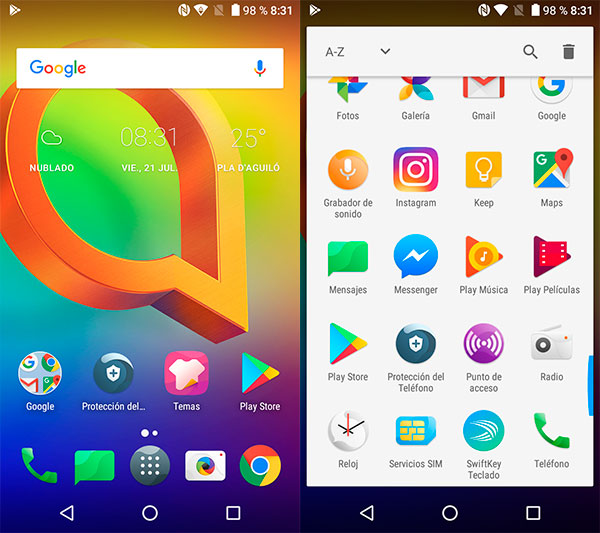hemos probado Alcatel A3 sistema