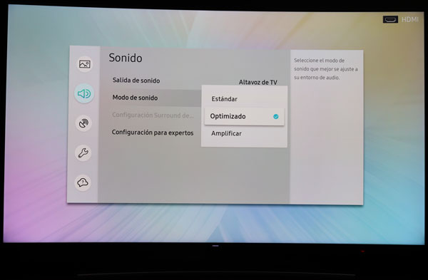 Samsung QLED Serie Q8C UHD de 65 pulgadas curvo, lo hemos probado 51 hemos probado Samsung QLED Q8C Modos de sonido