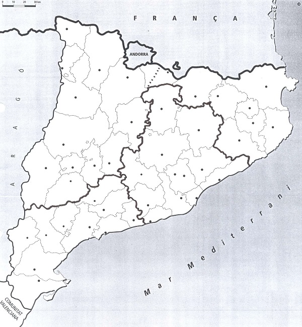 Mapa de Catalunya mudo