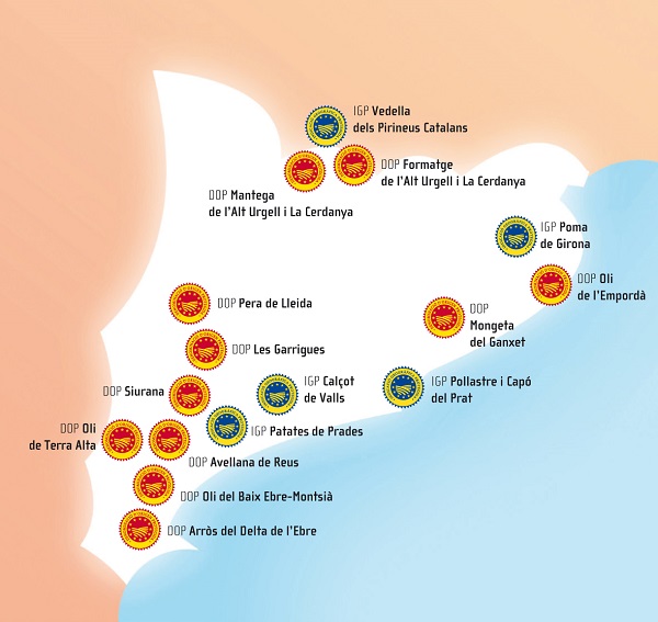 mapa denominaciones origen catalunya