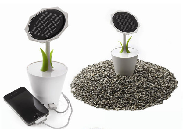 cargador solar flor