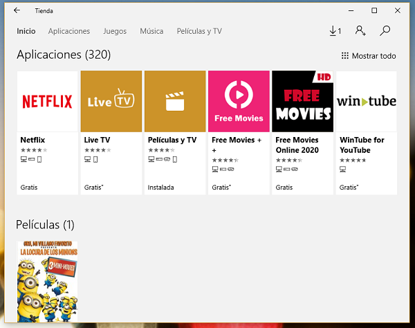 La tienda de apps de Windows 10 se llena de series y películas pirata 2 tienda de apps de Windows 10