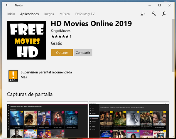 La tienda de apps de Windows 10 se llena de series y películas pirata 3 tienda aplicaciones windows 10