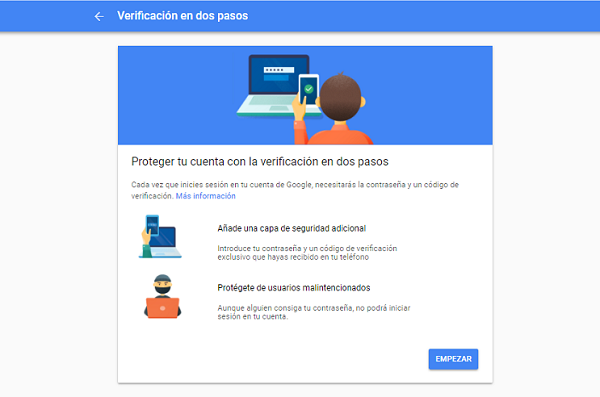 verificación de dos pasos