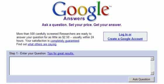 Los 5 grandes fracasos de Google 4 Google Answers