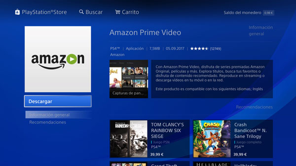 Amazon Prime Video ya se puede ver a través de la PlayStation 4