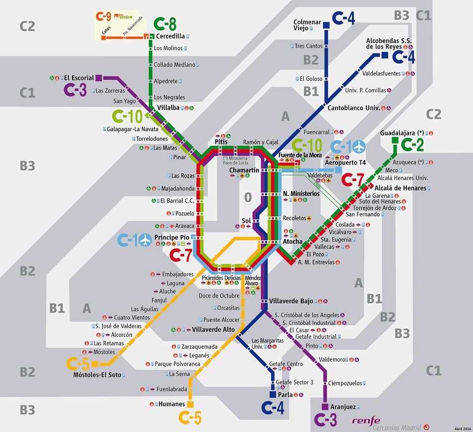 Plano de Cercaní­as de Madrid