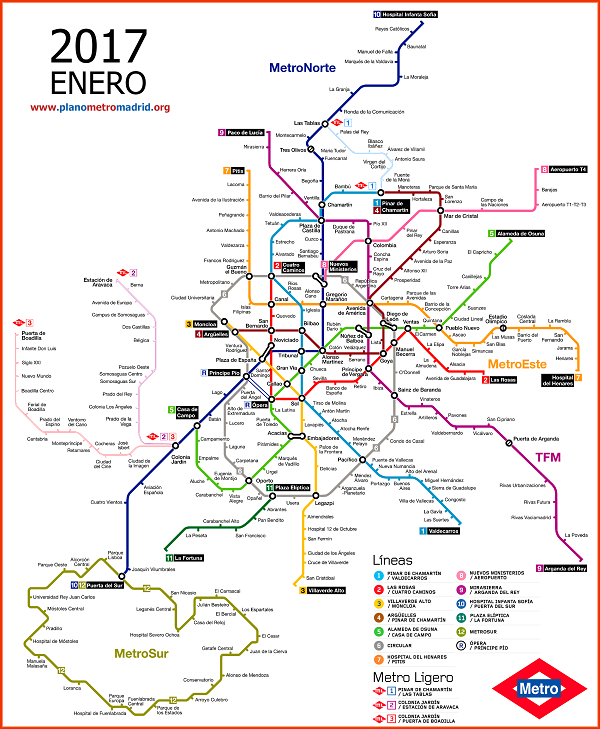 mapa de Metro de Madrid