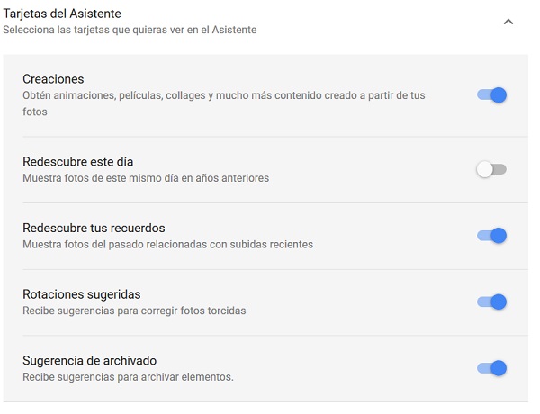 5 consejos a la hora de usar Google Fotos en el ordenador 5 tarjetas del asistente google fotos