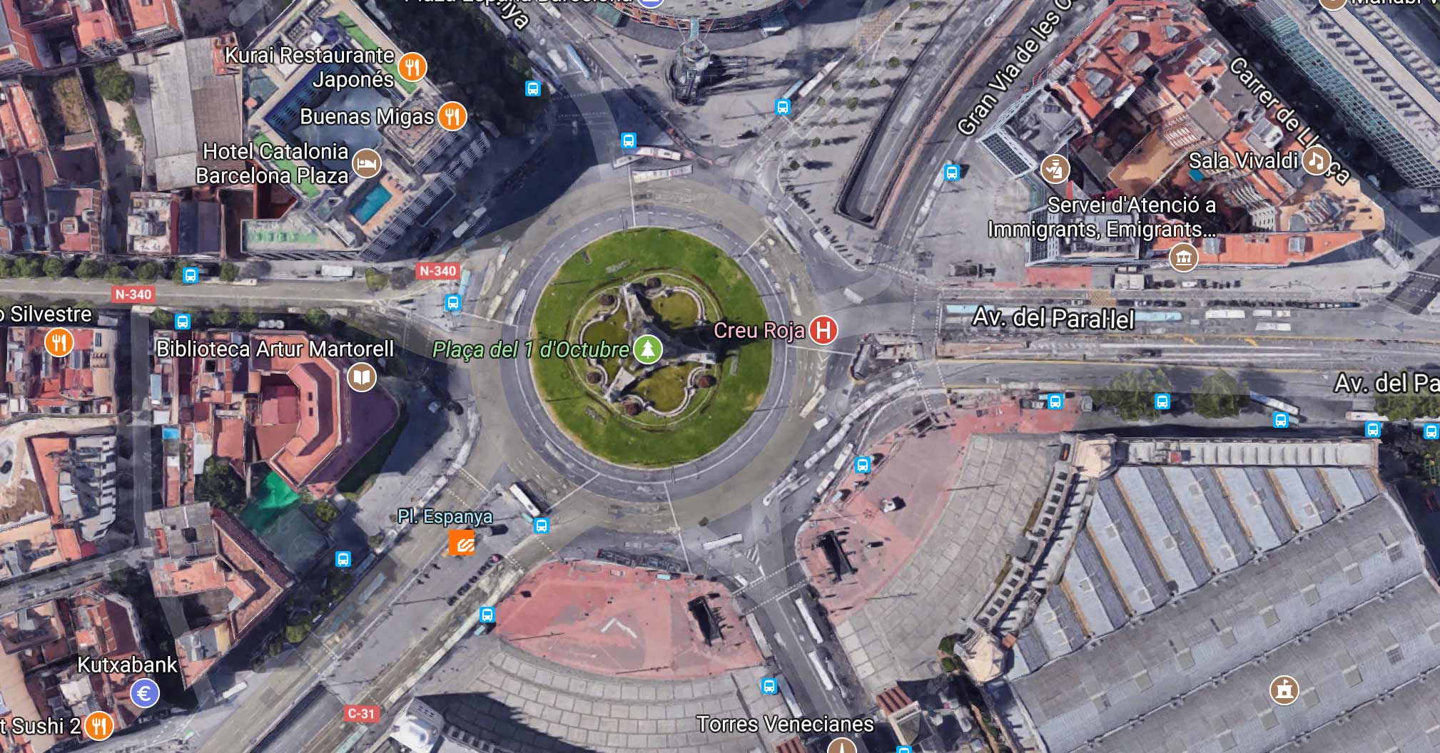 Hackean Google Maps y cambian el nombre de la Plaza de España de Barcelona 2 Plaza_España_Google_Maps