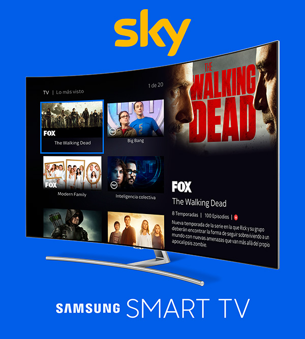 La app del servicio Sky llega a las teles de Samsung
