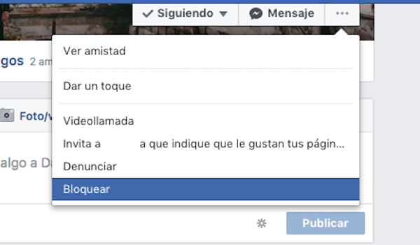 bloquear usuario facebook