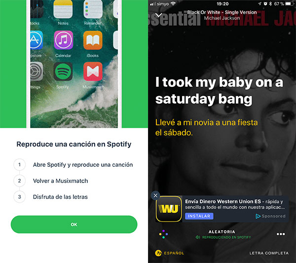 cómo ver letra de canción Spotify letra canción móvil