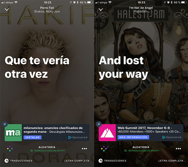 Cómo ver la letra de una canción de Spotify mientras la escuchamos 7 cómo ver letra de canción Spotify letra canción móvil 2