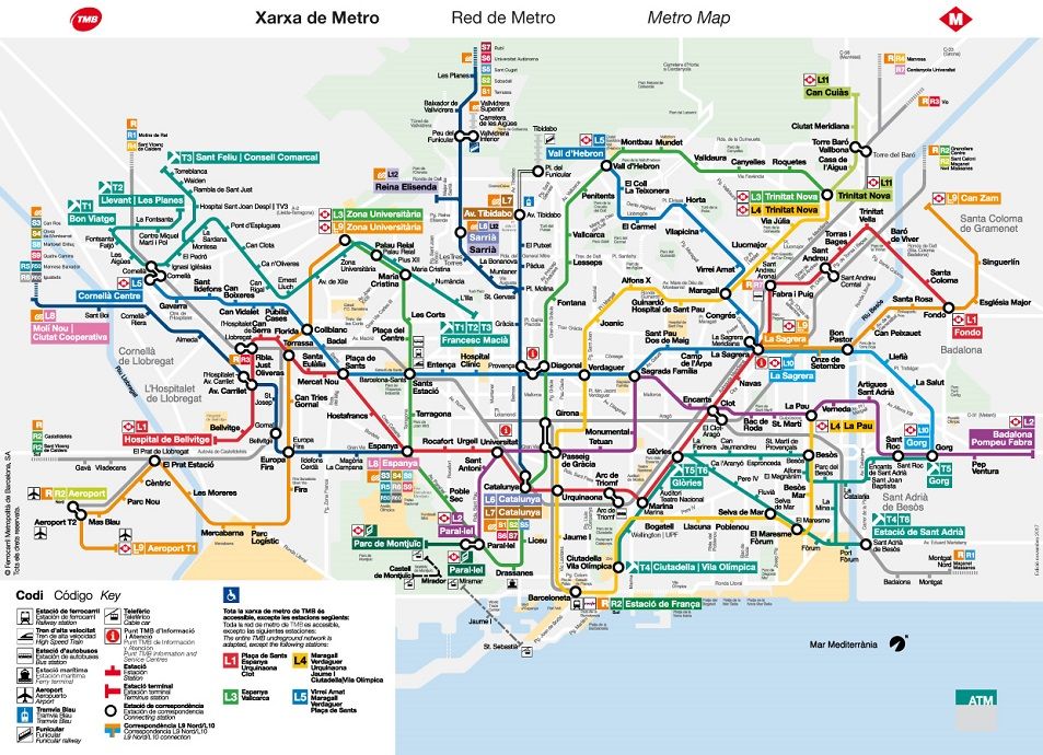 Metro de Barcelona, más de 100 imágenes del plano de metro, bus y cercaní­as