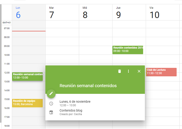 Probamos el nuevo diseño de Google Calendar 4 información evento