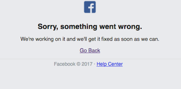 Facebook se cae, el servicio no funciona