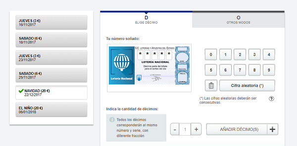 Cómo comprar la loterí­a de Navidad por Internet