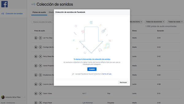 Facebook ofrece música y efectos de sonido gratis para crear vídeos 2 Facebook ofrece música y efectos de sonido gratis para crear vídeos página