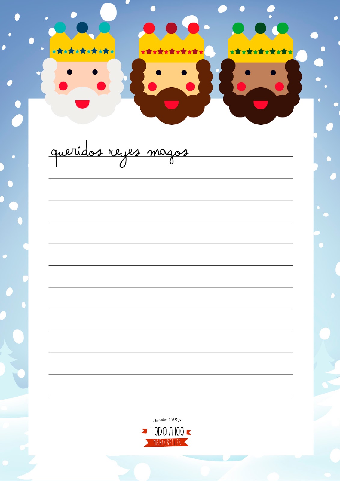 carta reyes magos imprimir