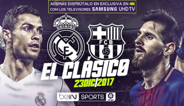 El Real Madrid-Barcelona se verá en 4K a través de Samsung y BeIN Connect
