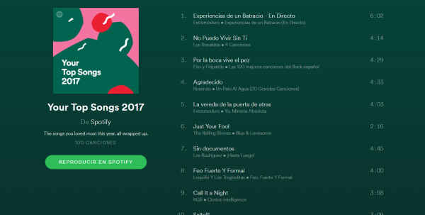 Cómo saber qué música has escuchado en Spotify en 2017 11 Cómo saber qué música has escuchado en Spotify en 2017 4