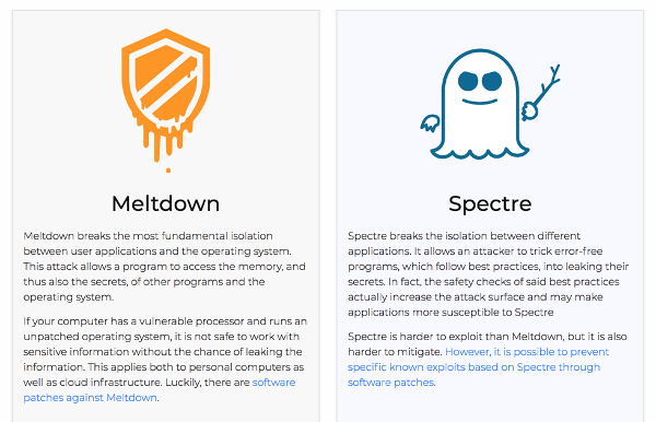 Meltdown Spectre fallo seguridad vulnerabilidad exploit hacker