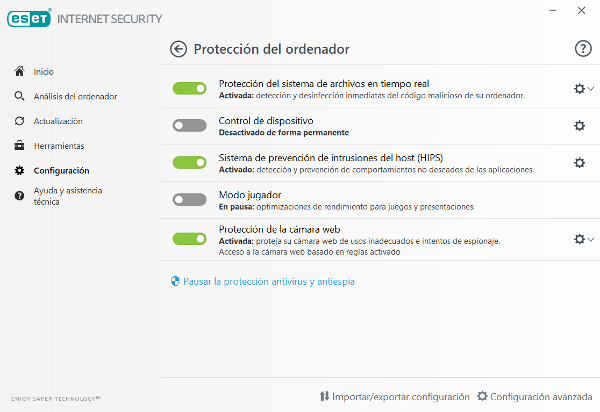 ESET Internet Security Analisis Review- Proteccion ordenador