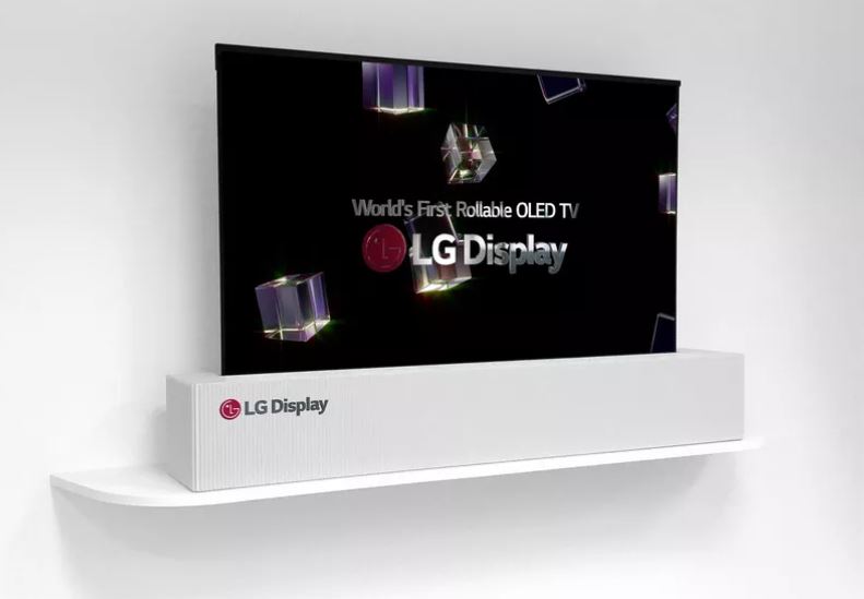 LG muestra un televisor de 65 pulgadas que se enrolla como una revista