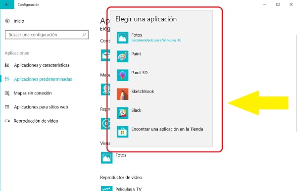 elegir aplicacion windows 10