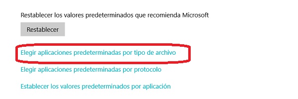 Windows 10, cómo elegir aplicaciones predeterminadas para abrir archivos 1